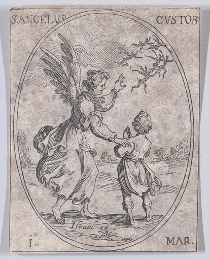 Le S. Ange Gardien (The Guardian Angel), March 1st, from "Les Images De Tous Les Saincts et Saintes de L'Année" (Images of All of the Saints and Religious Events of the Year)
