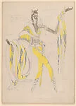 Drawing for a theatrical costume for Topaz, a faun
