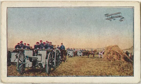 Card No. 65, French Air Scouts Directing Movement of Heavy Artillery, from the World War I Scenes series (T121) issued by Sweet Caporal Cigarettes — Underwood & Underwood|American Tobacco Company