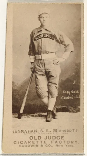 William T. "Red" Hanrahan, Shortstop, Minneapolis, from the Old Judge series (N172) for Old Judge Cigarettes