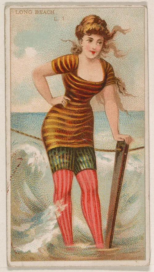 Long Beach, Long Island, from the Surf Beauties series (N232), issued by Kinney Bros. — Kinney Brothers Tobacco Company