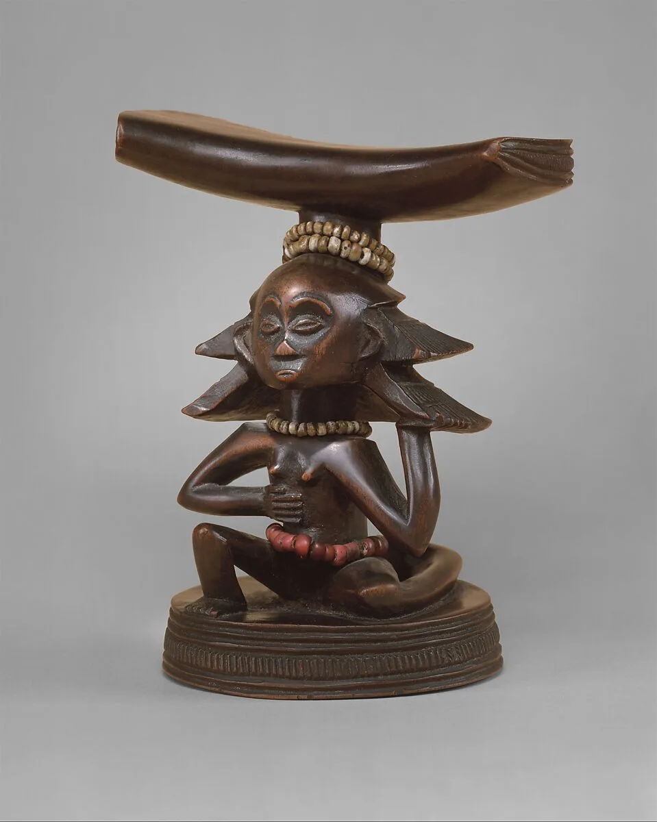 Headrest: Female Caryatid Figure — Master of the Cascade Coiffure