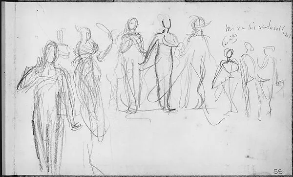 Javanese Dancers Performing (Inside Back Cover of Sketchbook of Javanese Dancers) — John Singer Sargent