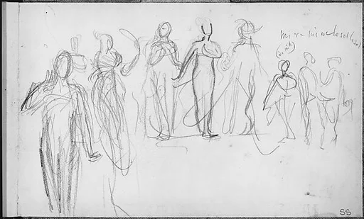 Javanese Dancers Performing (Inside Back Cover of Sketchbook of Javanese Dancers)
