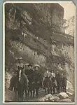[Seven Men and Women, Including Jessie Crane Evans and Walker Evans Jr., Riding Burros on Canyon Path]