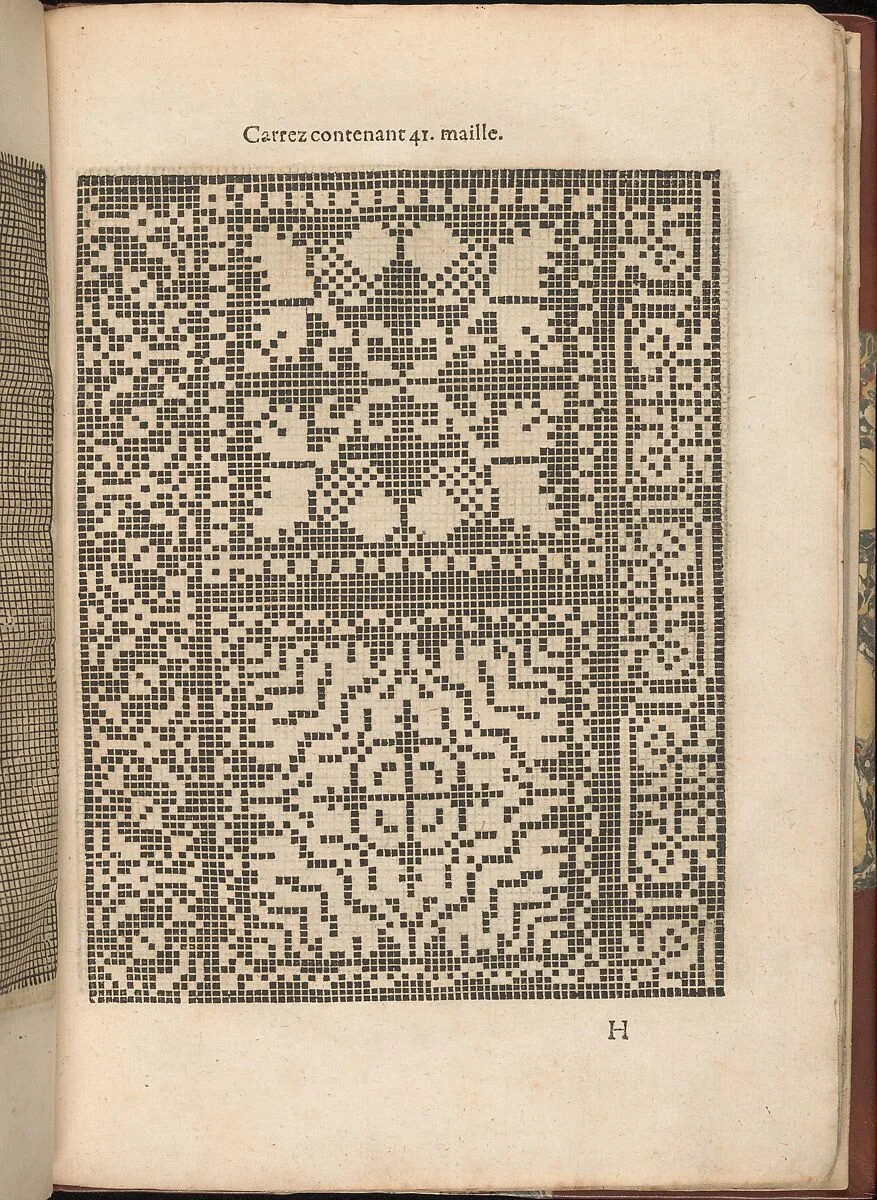 Les Secondes Oeuvres, et Subtiles Inventions De Lingerie du Seigneur Federic de Vinciolo Venitien, page 29 (recto) — Federico de Vinciolo|Jean Le Clerc|Catherine de Bourbon