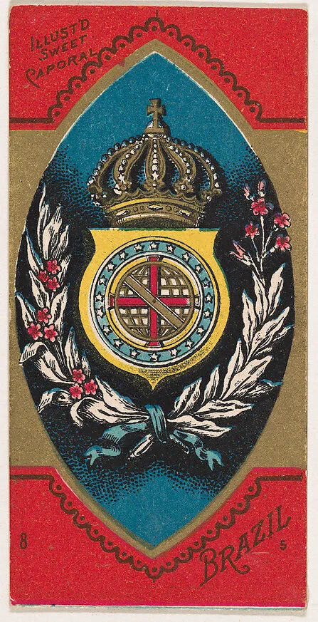 Coat of Arms, Brazil, from the Military Series (N224) issued by Kinney Tobacco Company to promote Sweet Caporal Cigarettes — Kinney Brothers Tobacco Company