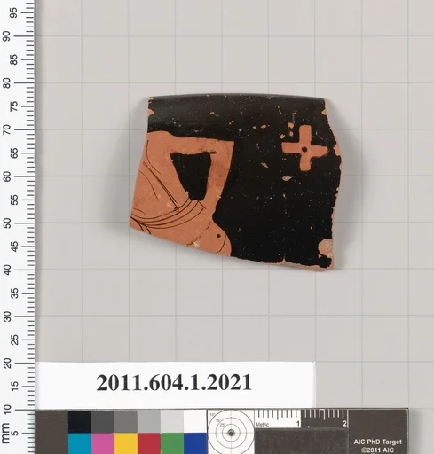 Terracotta rim fragment of a kylix (drinking cup)