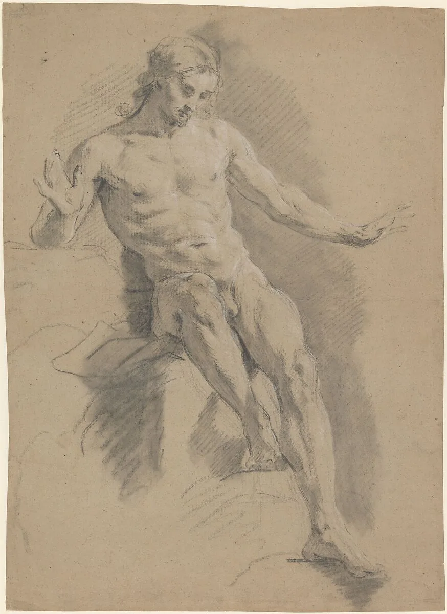 Seated Male Nude — Jean Restout le jeune