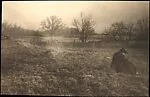 [Winter Scene with Man (Possibly Evans) Seated in Field]