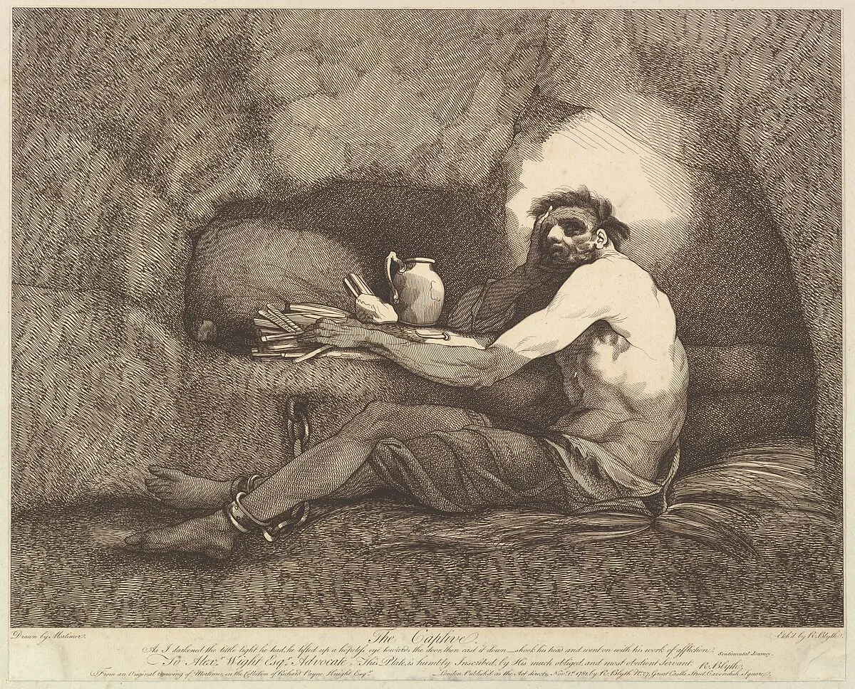 The Captive (Sterne's Sentimental Journey) — John Hamilton Mortimer|Robert Blyth