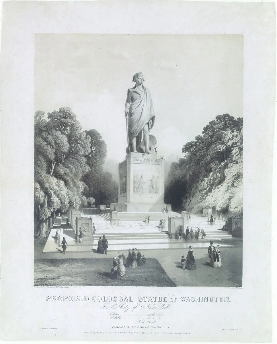Proposed Colossal Statue of George Washington for the City of New York — Thomas Crawford|Frederick Catherwood|G. Thomas|Francis Michelin|Bartlett & Welford