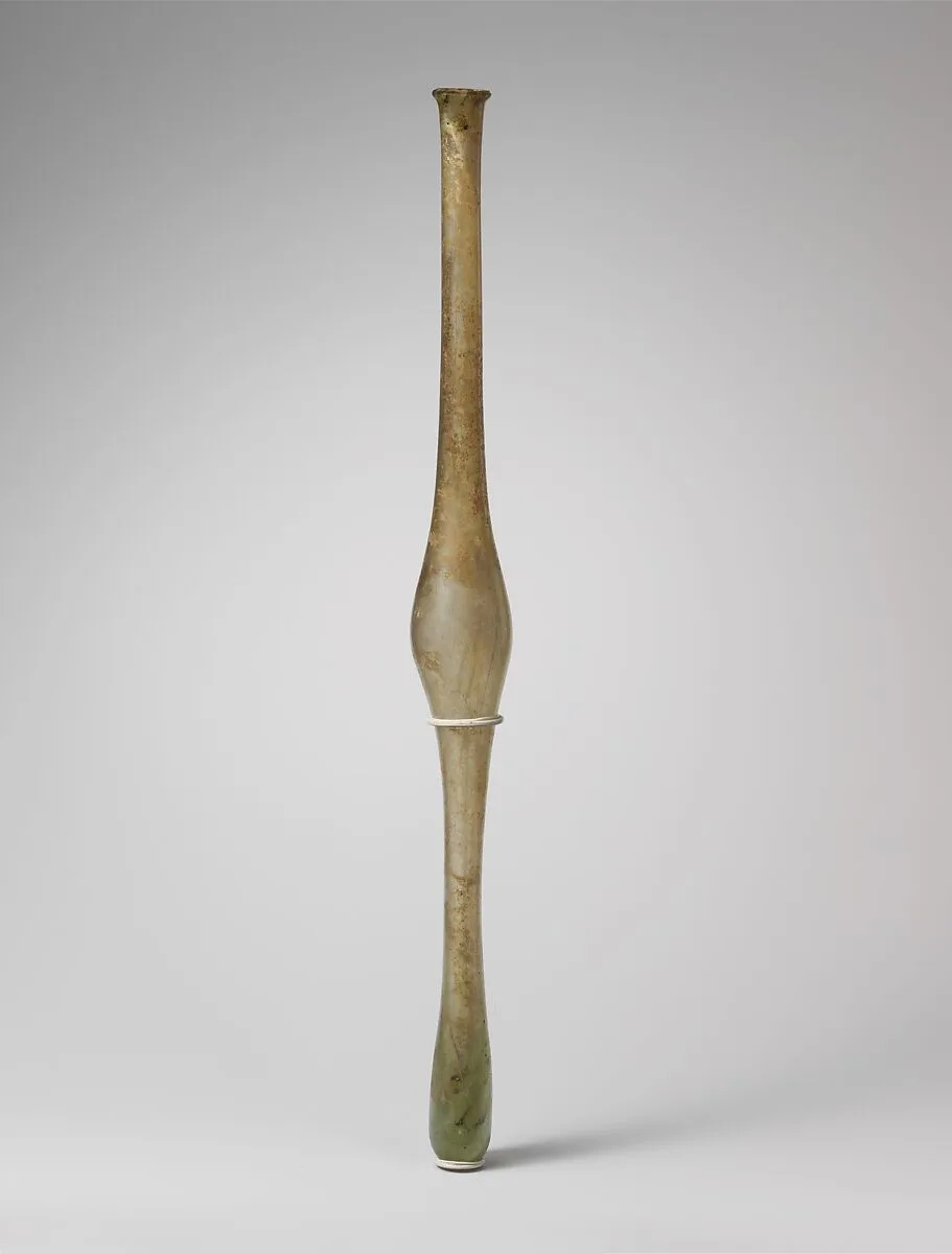 Glass fusiform bottle — Unknown