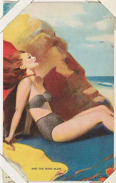And The Wind Blew from Glamour Girls series (W424) — International Mutoscope Reel Company