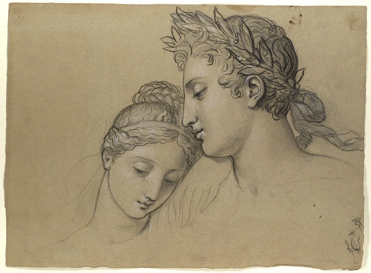 Study of Heads for Study for "Castor and Pollux Freeing Helen" — Joseph-Ferdinand Lancrenon