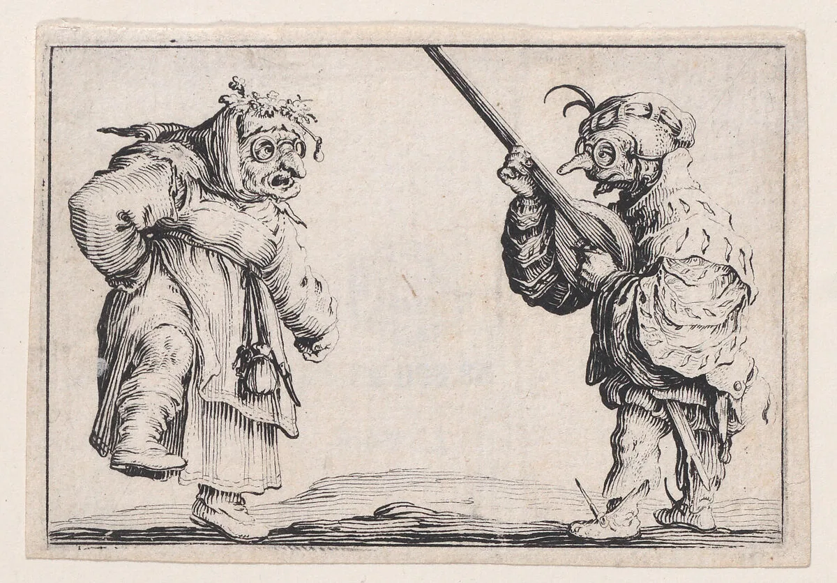 Les Danseurs Au Luth (The Dancers with a Lute), from Les Caprices Series A, The Florence Set — Jacques Callot|Lorenzo de' Medici