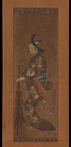菖蒲の葉を持つ「野郎」図大津絵|Ōtsu-e of a Youth Holding Irises (Yarō)