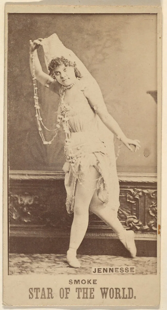 Miss Jennesse, from the Star of the World series (N672), issued by A. Hershey & Bros. to promote Star of the World Tobacco — A. Hershey & Bros.