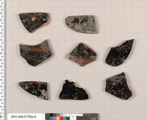 Terracotta fragments of kylikes (drinking cups)
