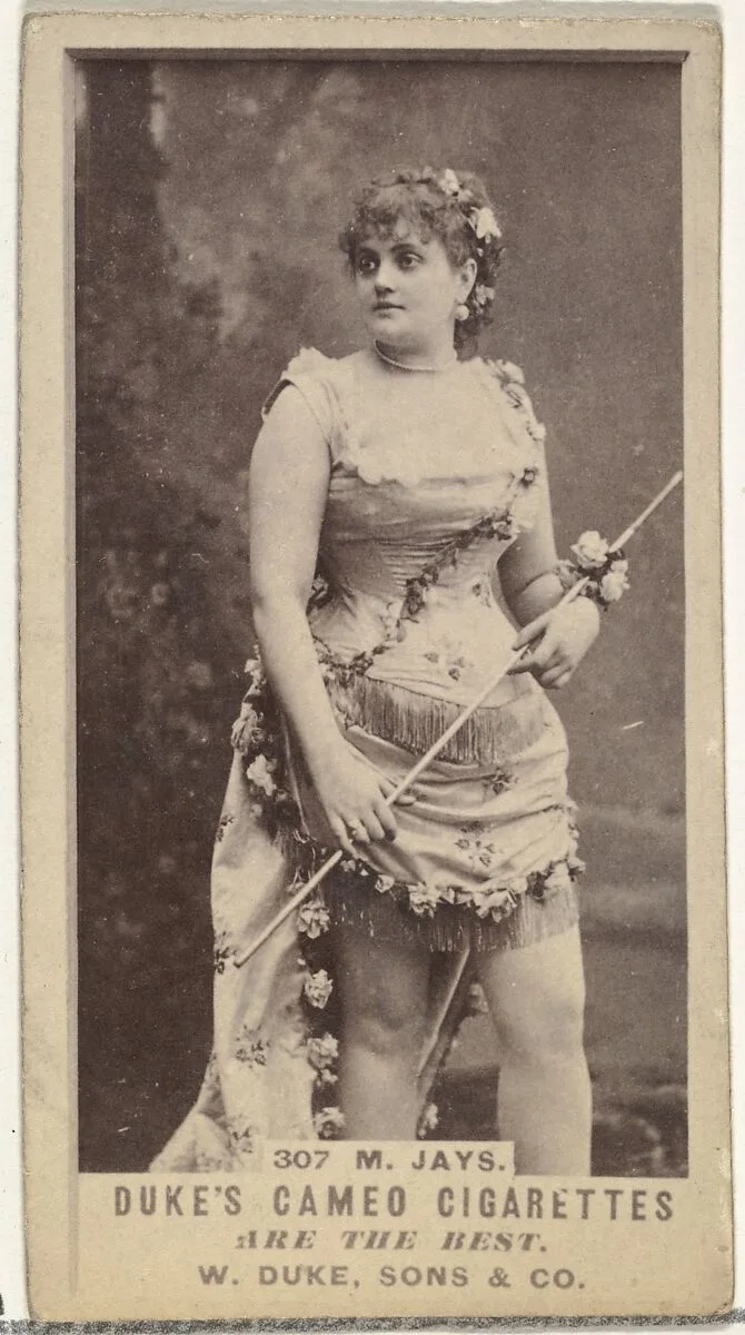 Card Number 307, M. Jays, from the Actors and Actresses series (N145-5) issued by Duke Sons & Co. to promote Cameo Cigarettes — W. Duke, Sons & Co.
