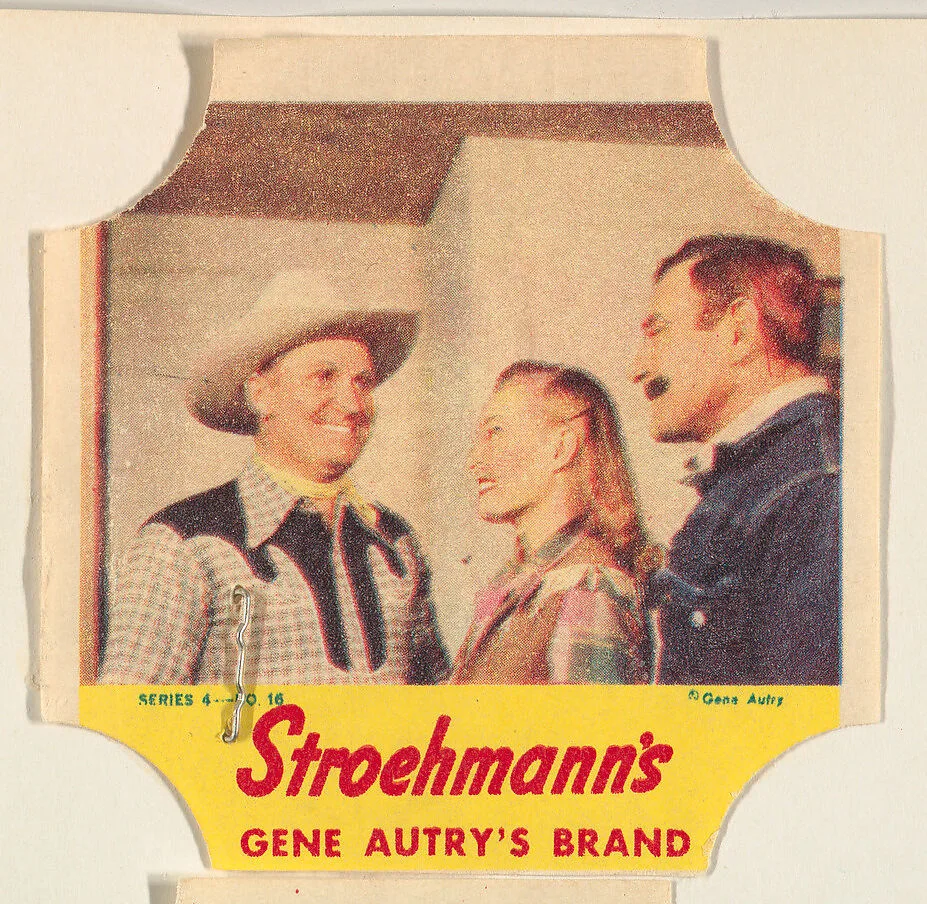 Gene Autry's Brand, Series 4, No. 16, from the Gene Autry's Brand bread end labels series (D290-7) issued by Stroehmann Bread Company — Stroehmann Bread Company