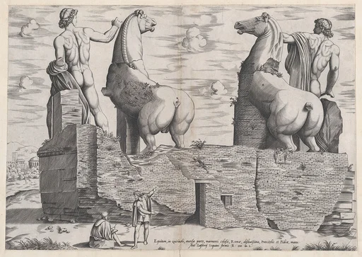 Speculum Romanae Magnificentiae: View of the Back of the Statues of the Dioscuri at the Quirinal