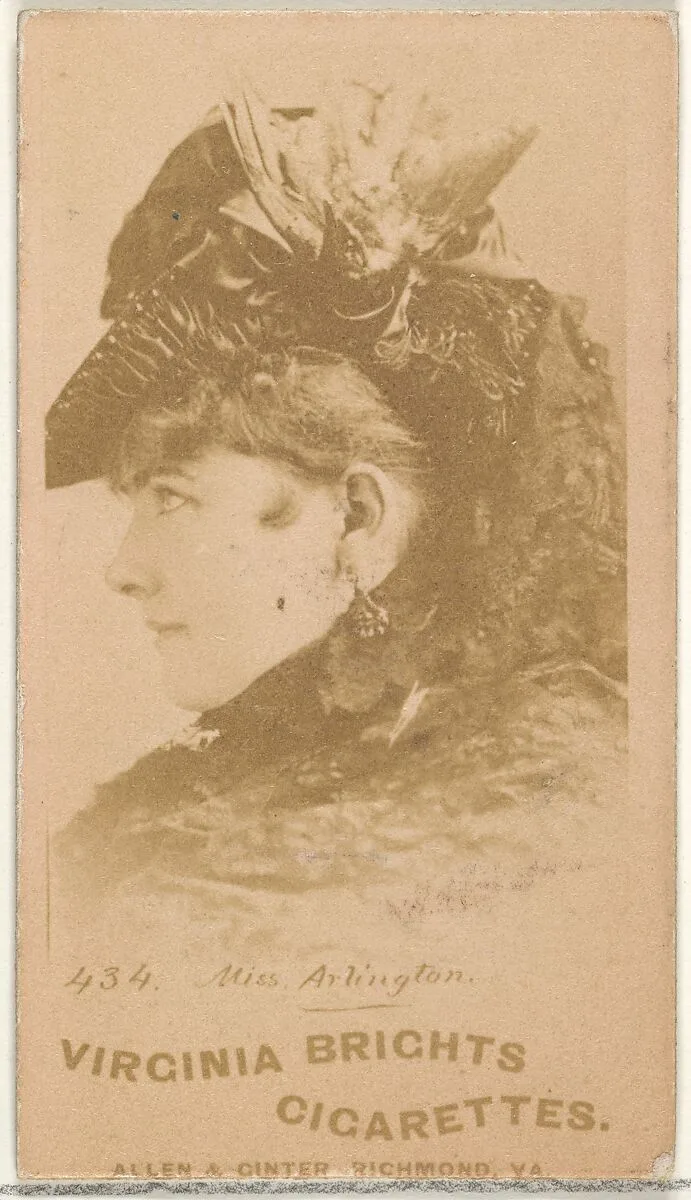 Card 434, Miss Arlington, from the Actors and Actresses series (N45, Type 1) for Virginia Brights Cigarettes — Allen & Ginter