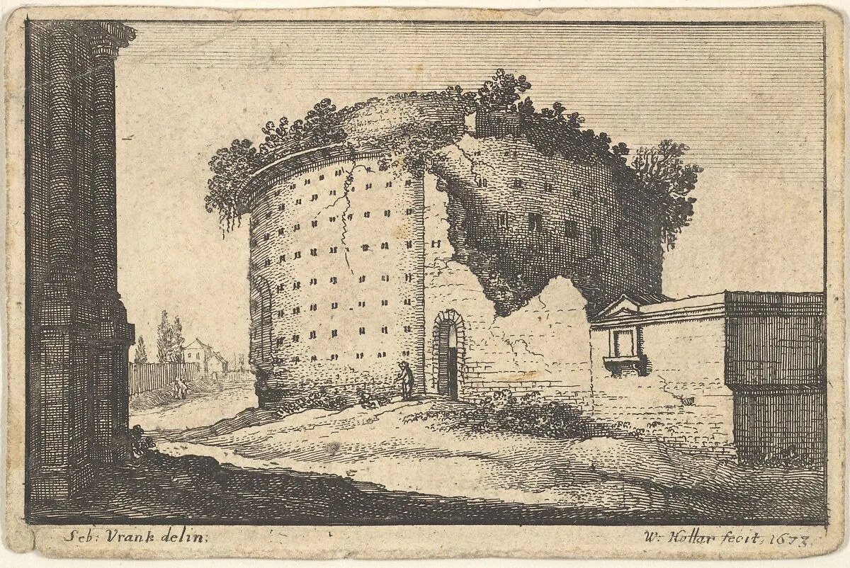 Ruins of a Round Building — Sebastiaen Vrancx|Wenceslaus Hollar