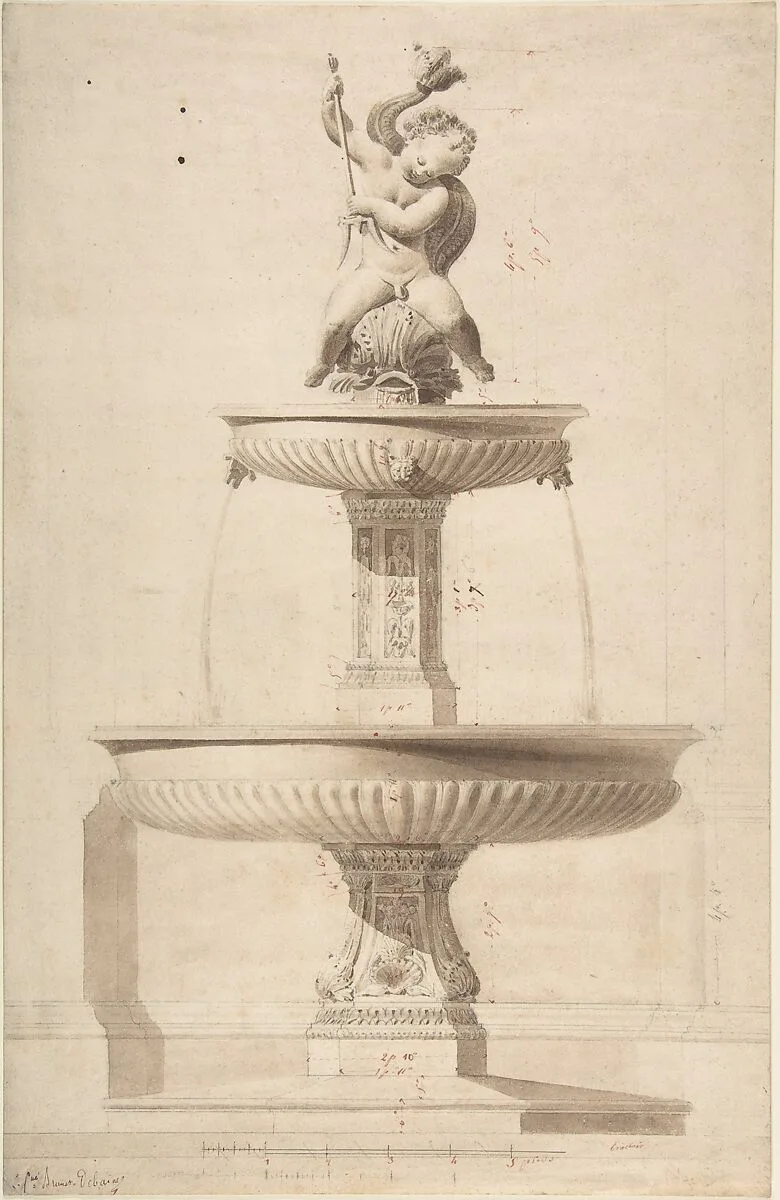 Design for a Fountain — Anonymous, French, 19th century