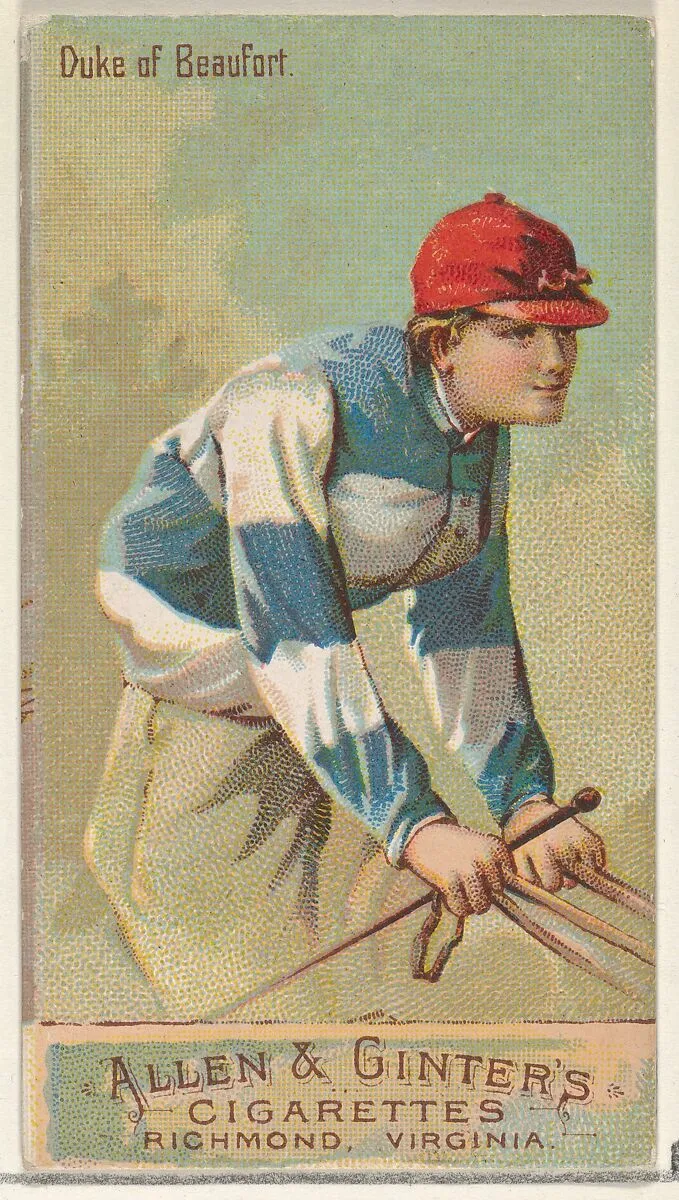 Duke of Beaufort, from the Racing Colors of the World series (N22b) for Allen & Ginter Cigarettes — Allen & Ginter