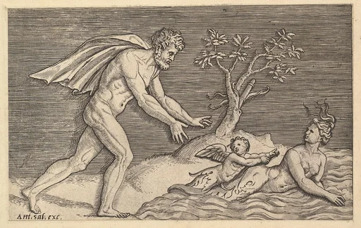 Speculum Romanae Magnificentiae: Naked Man Pursuing a Naiad