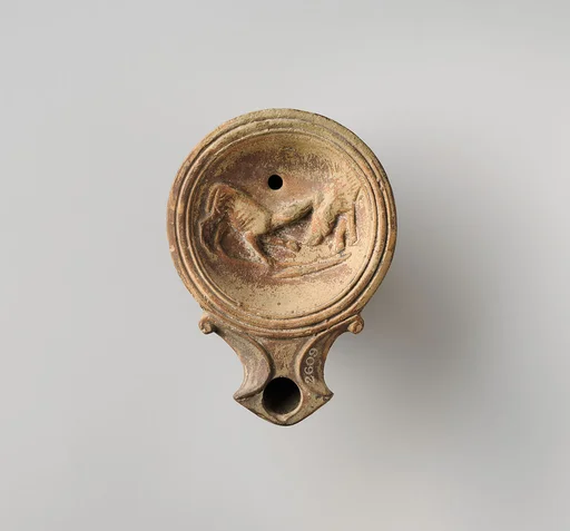 Terracotta oil lamp