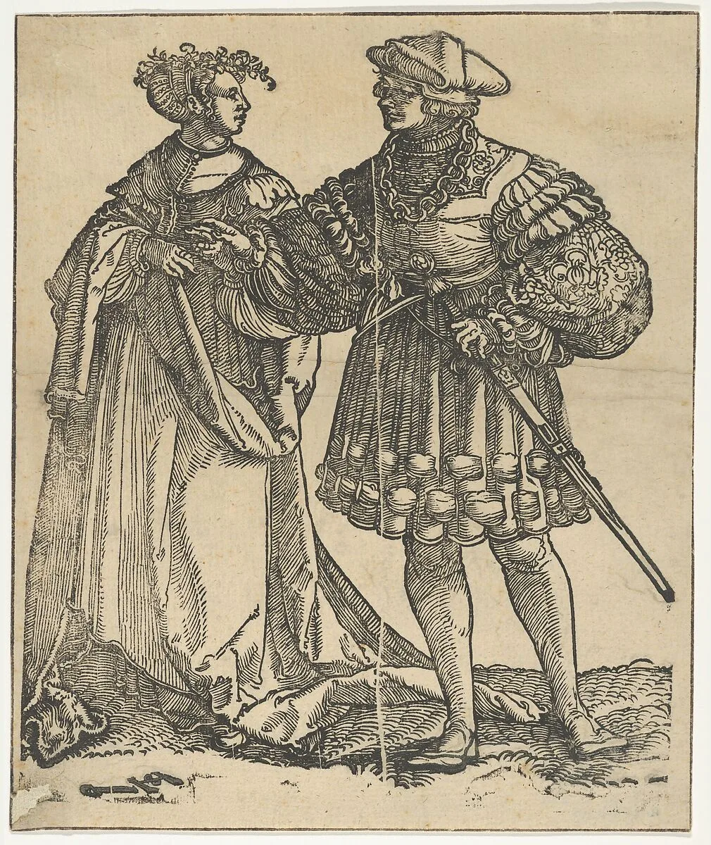 Couple Walking to the Left (III), from The Wedding Dancers (restrike) — Hans Schäufelein