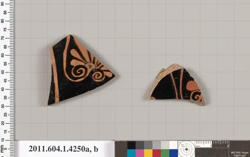 Terracotta fragments of kylikes (drinking cups)