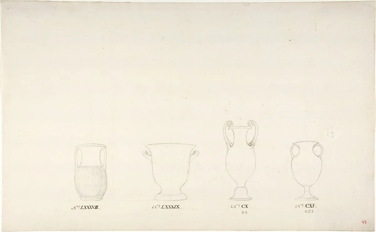 Design for Four Vases — Anonymous, French, 18th century