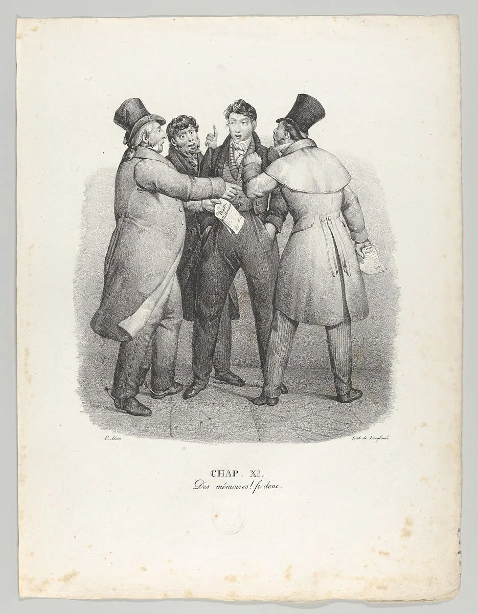 Chap. XI: Des Memoires! fi donc (IOUs, fie!) — Victor Adam|Sazerac and Duval|Langlumé