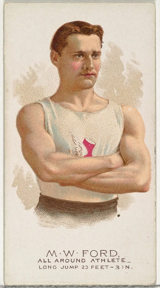 M.W. Ford, All Around Athlete, from World's Champions, Series 2 (N29) for Allen & Ginter Cigarettes — Lindner, Eddy & Claus|Allen & Ginter