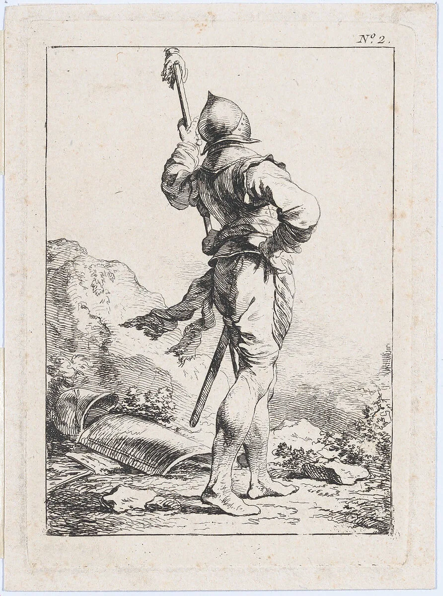 Standing Soldier Seen from Behind — Philippe Jacques de Loutherbourg