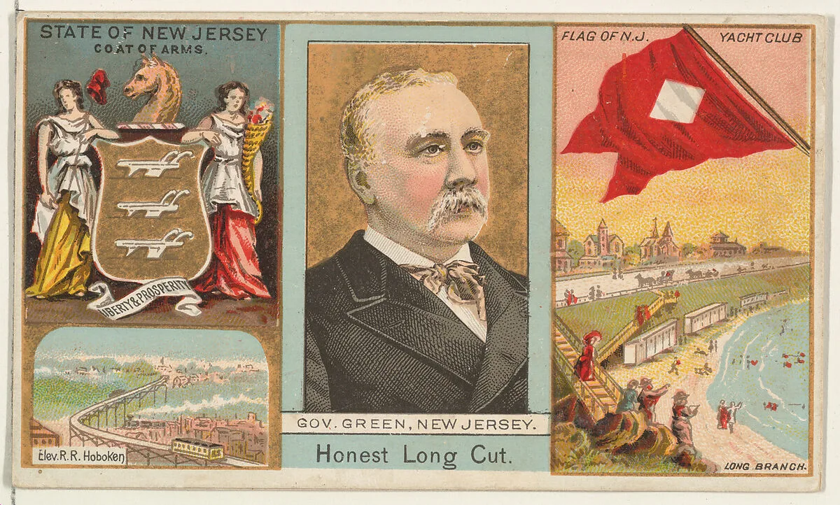 Governor Green, New Jersey, from "Governors, Arms, Etc." series (N133-1), issued by Duke Sons & Co. — W. Duke, Sons & Co.