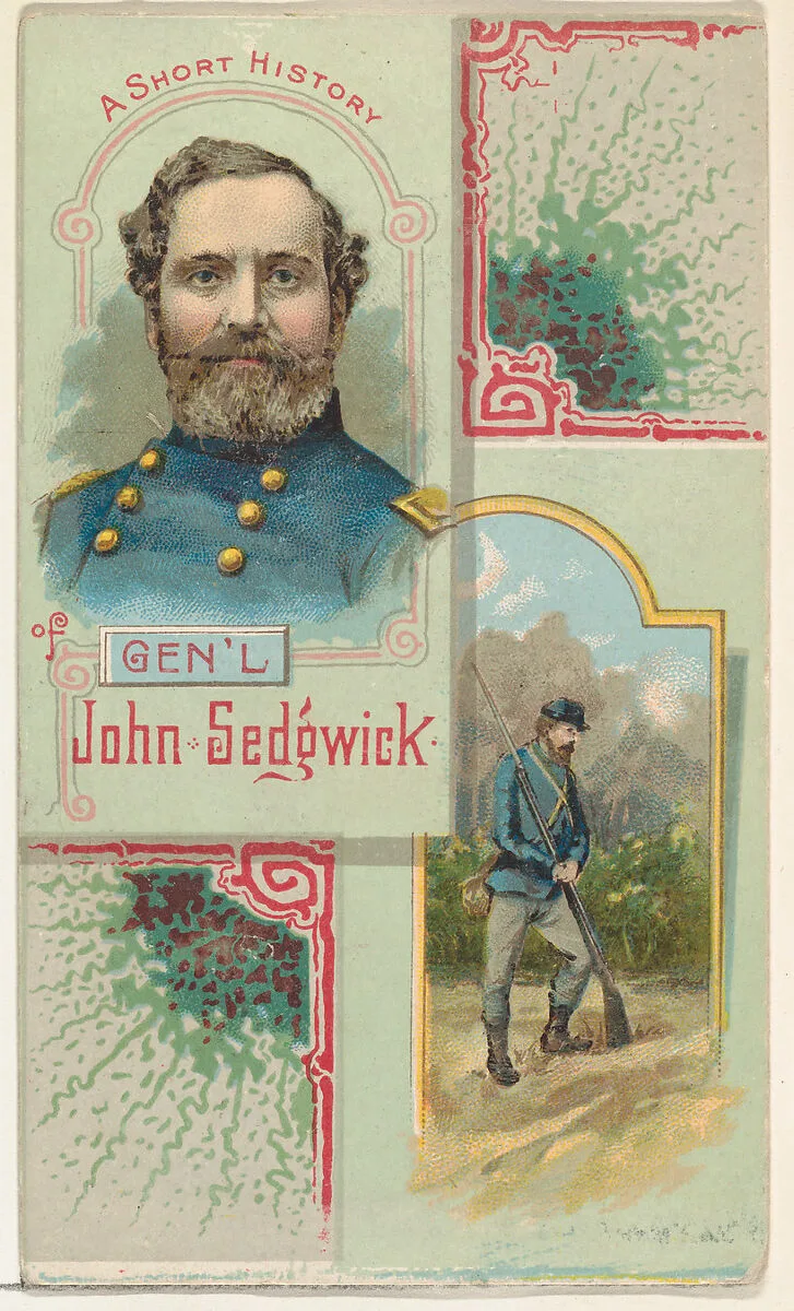 A Short History: General John Sedgwick, from the Histories of Generals series (N114) issued by W. Duke, Sons & Co. to promote Honest Long Cut Smoking and Chewing Tobacco — Knapp & Company|W. Duke, Sons & Co.