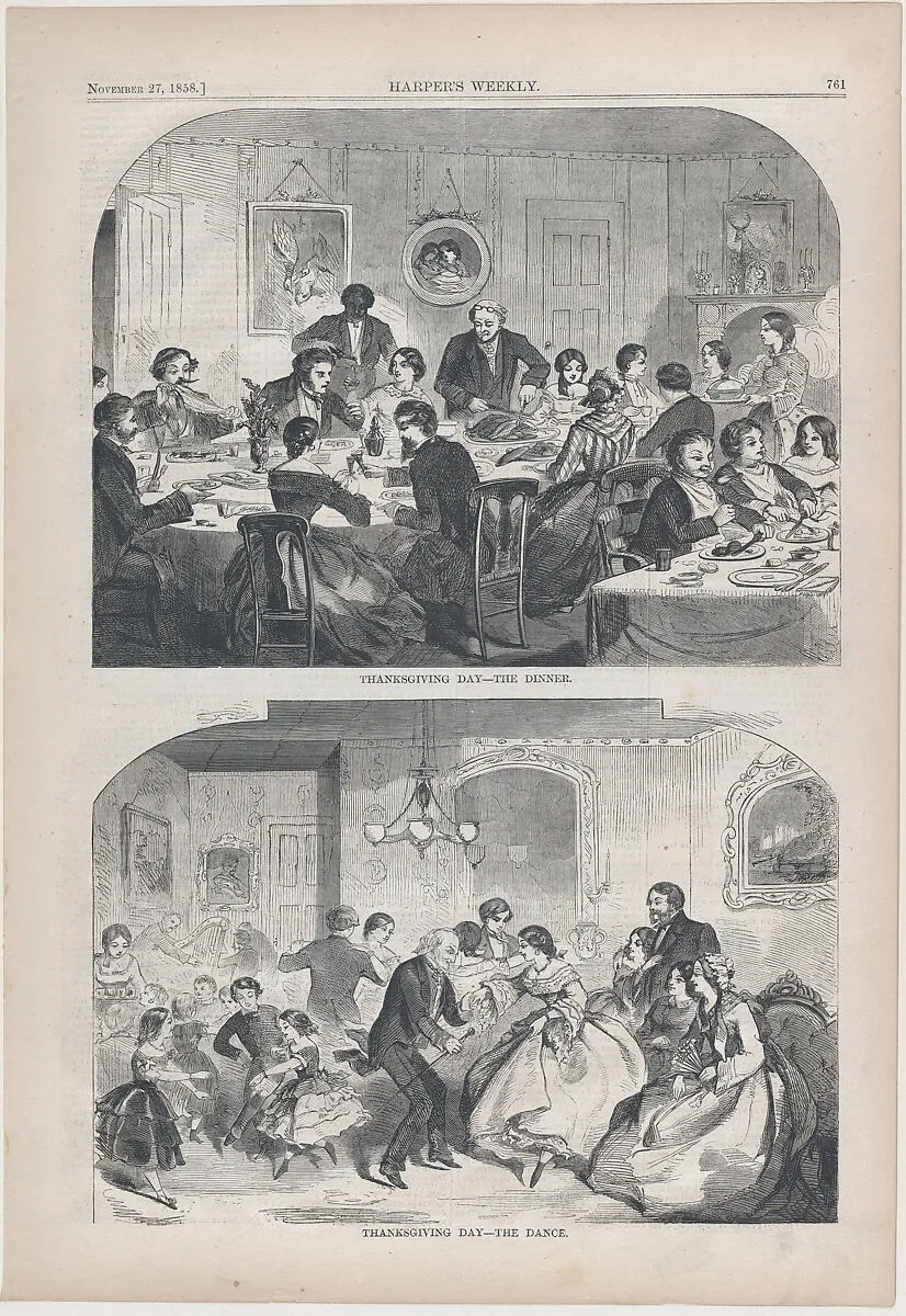Thanksgiving Day – The Dance (from "Harper's Weekly," Vol. II) — Winslow Homer|Harper & Brothers|Harper's Weekly