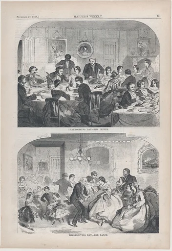 Thanksgiving Day – The Dance (from "Harper's Weekly," Vol. II)