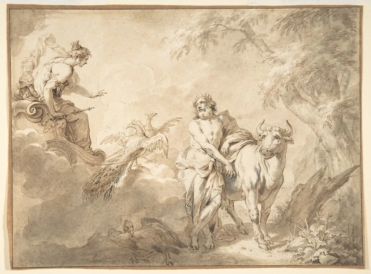 Illustrations to the Metamorphoses of Ovid: Jupiter and Io (.1); Jupiter and Io, disguised as a white beifer (.2); Mercury Rescuing Io from Argus (.3) — Godfried Maes
