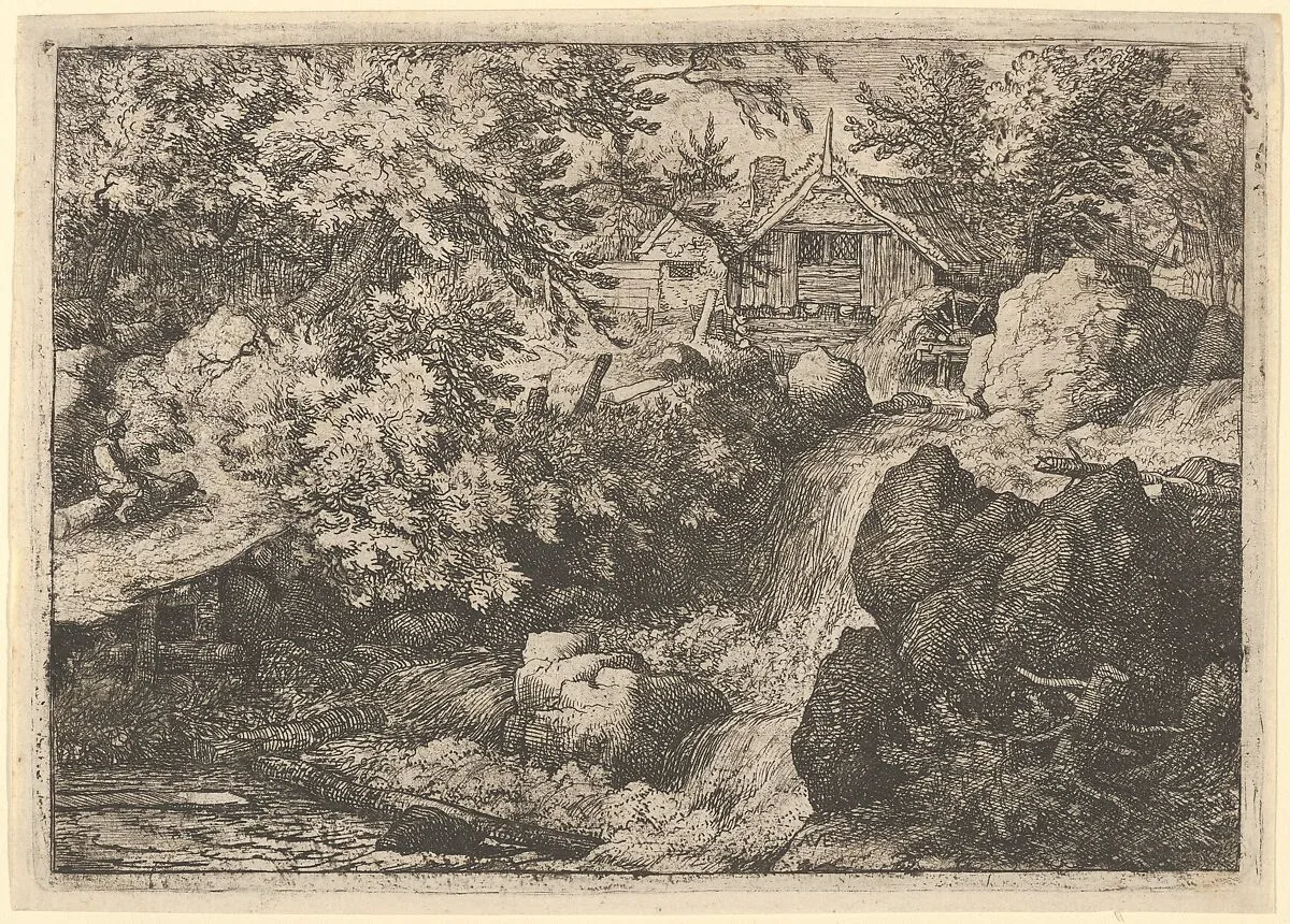 The Cascade Near the Watermill — Allart van Everdingen