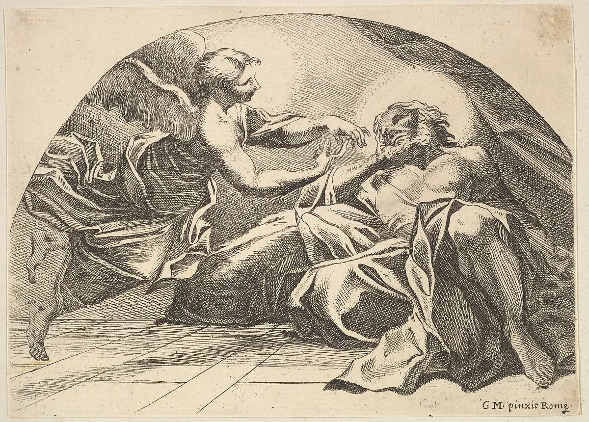Angel appearing to Peter in Prison — Robert van Audenaerde|Carlo Maratti
