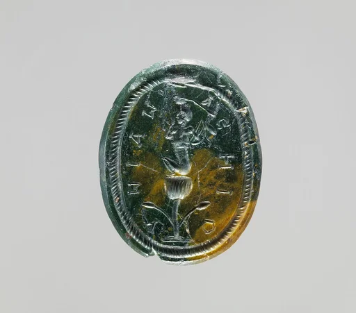 Jasper intaglio: Harpocrates seated on a lotus
