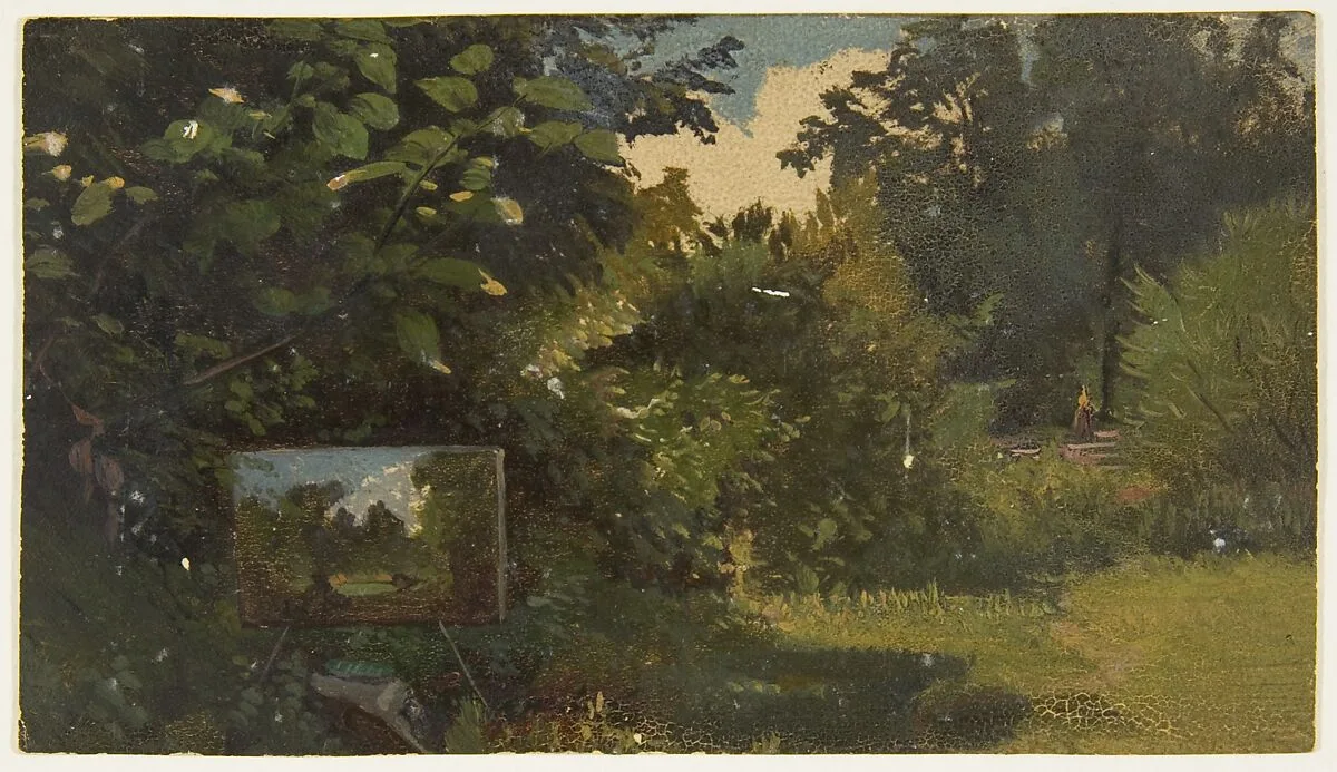 Landscape with an Easel — Anonymous, French, 19th century