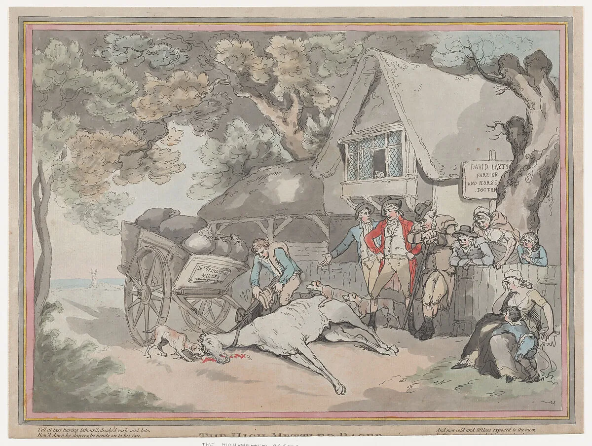 The Cart Horse (from The Life of a Racehourse, or The High-Mettled Racer) — Thomas Rowlandson|S. W. Fores