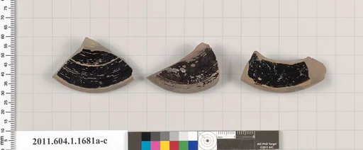 Terracotta fragments of kylikes (drinking cups)