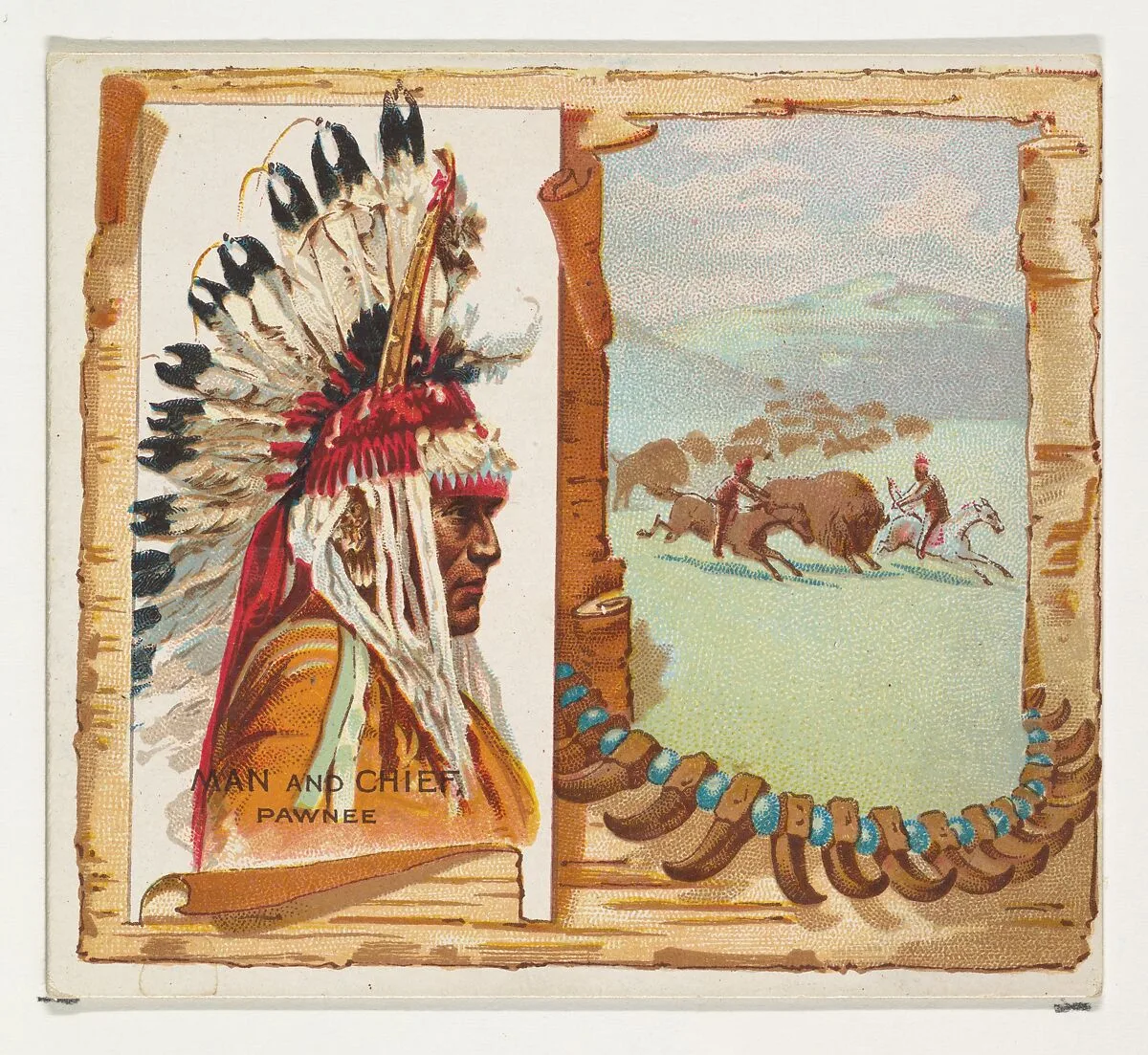 Man and Chief, Pawnee, from the American Indian Chiefs series (N36) for Allen & Ginter Cigarettes — Allen & Ginter